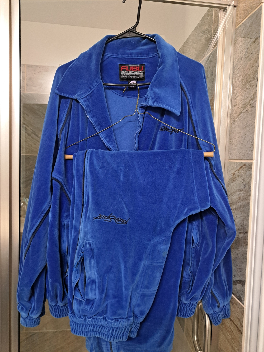 FUBU Royal Blue Velour Tracksuit Set